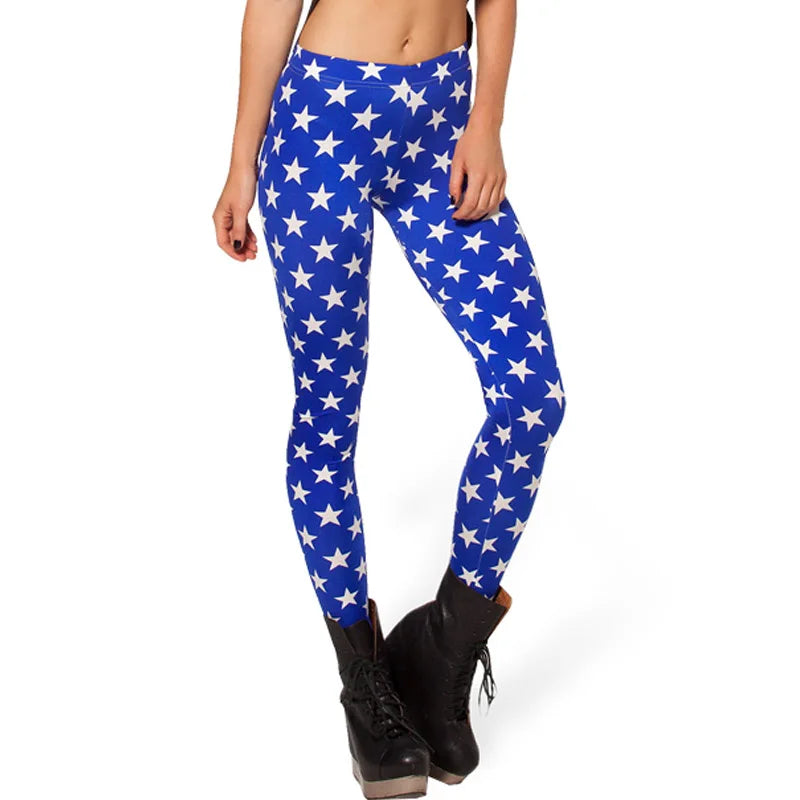 Summer Women Mermaid Printed Galaxy Leggings Animal Donald Duck Cartoon Characters  Legging Pants Black Milk Leggins G L-1467