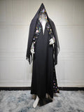 Eid Dress Women Embroidery Lace Muslim Party Abaya Dresses 2 Piece Sets Headscarf Long Robe Jalabiya Kaftan Vestidos Morocco