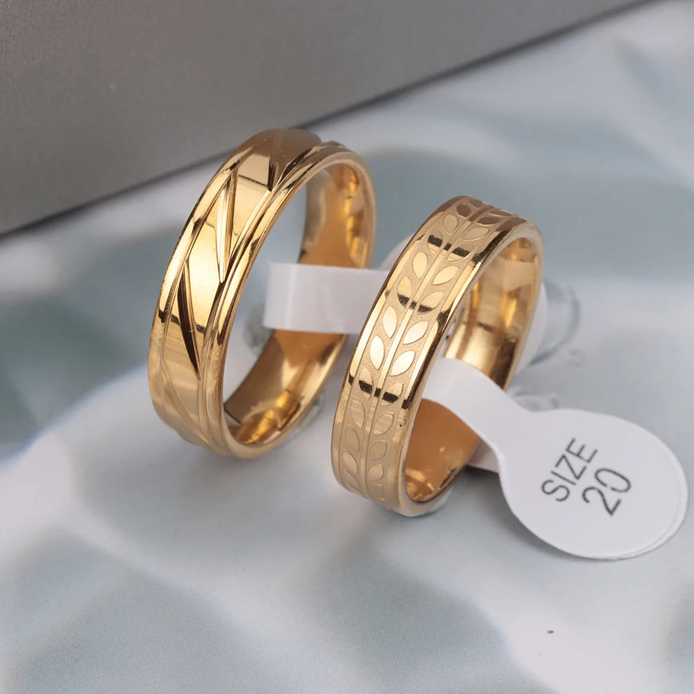 30 Pieces/Lot PVD Plating Hollow Stripe Carved Waterproof Stainless Steel Rings For Men and Women