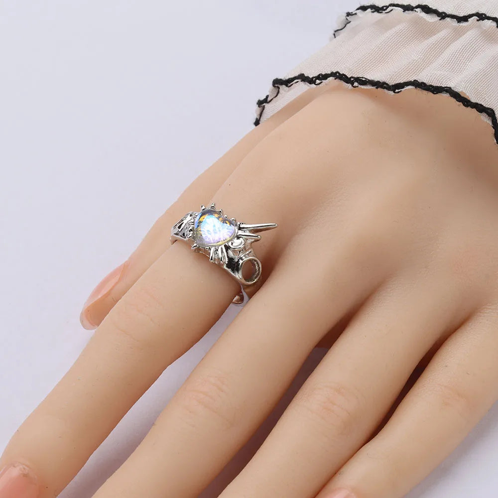 20 PCS/Lot Imitation Natural Opal Ring For Women Wholsale Wedding Accessories Fancy Anniversary Gift Statement Jewelry Gifts